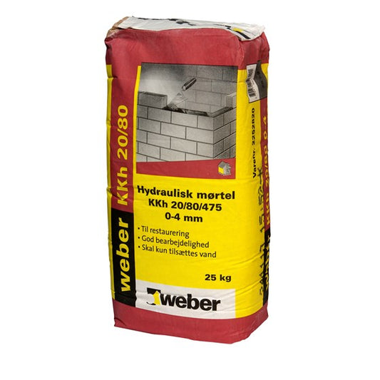 WEBER Hydraulisk Muremørtel KKh 20/80/475: Fabriksfremstillet og Nem at Anvende - Størrelse: 25 kg