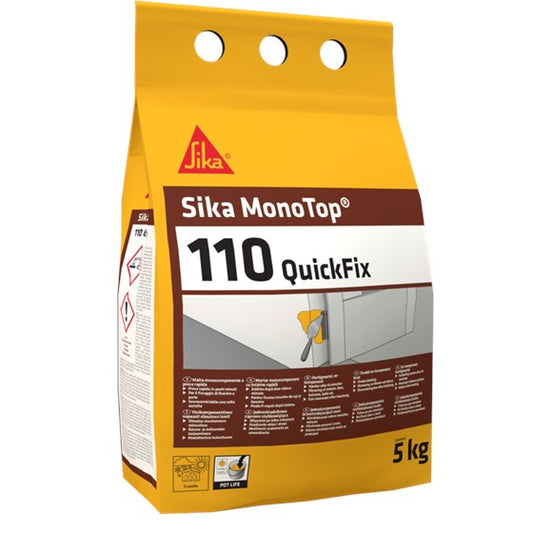 SIKA MonoTop®-110 QuickFix: Hurtighærdende Montage- og Fastgørelsesmørtel - Størrelse: 5 kg