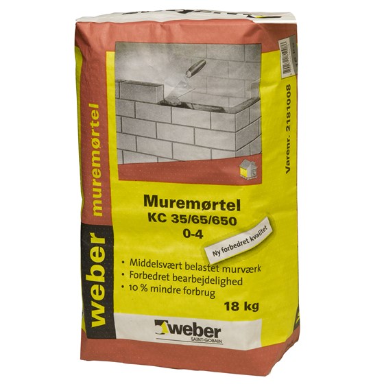 WEBER Bakke/Muremørtel KC 35/65/650 0-4 mm - Størrelse: 18 kg