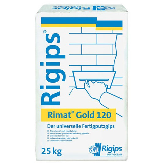 GYPROC Rimat Gold 120 - Universel Gipsbaseret Puds - Størrelse: 25 kg