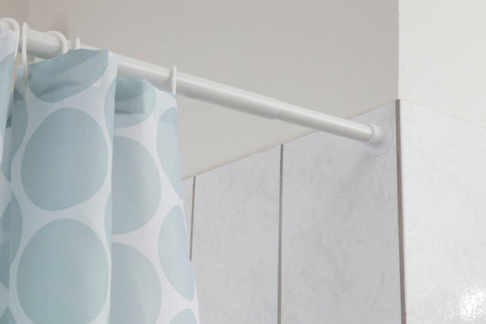 Justerbar Hvid Bruseforhængsstang - 70-120 cm, Ø22 cm