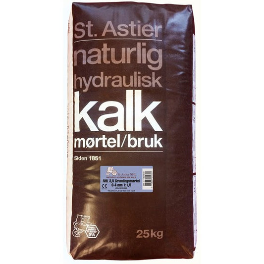 NORDISK NHL3,5 Grundingsmørtel 0-4 mm 1:1,5 (KKh 35/65/400): Ideel til Udkast og Grunding - Størrelse: 25 kg