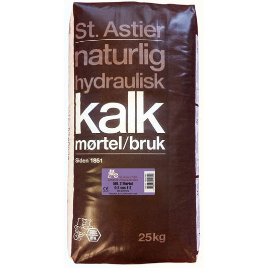 NORDISK NHL2 Mørtel 0-2 mm 1:2 (KKh 50/50/575): Ideel til Opmuring og Pudsning - Størrelse: 25 kg