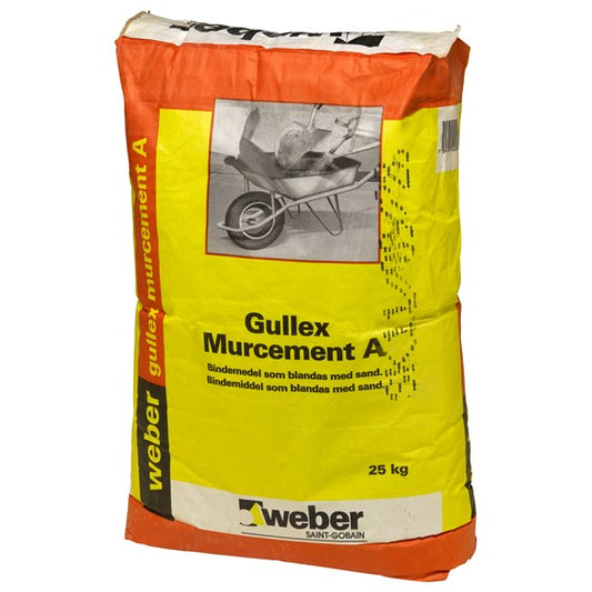 WEBER Gullex Murcement - Bindemiddel til Mure-, Fuge- og Pudsemørtler - Størrelse: 25 kg