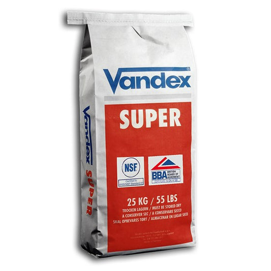 VANDEX Super - Effektiv Vandtætning af Beton - Størrelse: 25 kg Farve: Grå