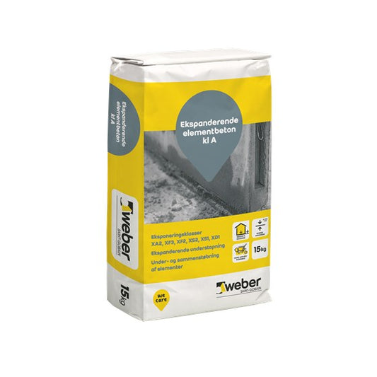 Stærk og Holdbar WEBER Elementbeton 0-4 mm (Klasse A) - Størrelse: 15 kg