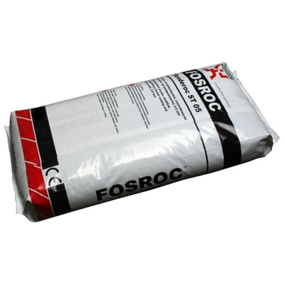 FOSROC Renderoc ST 05: Svumme- og Tyndlagsmørtel til Overfladebehandling - Størrelse: 20 kg Farve: Lys grå