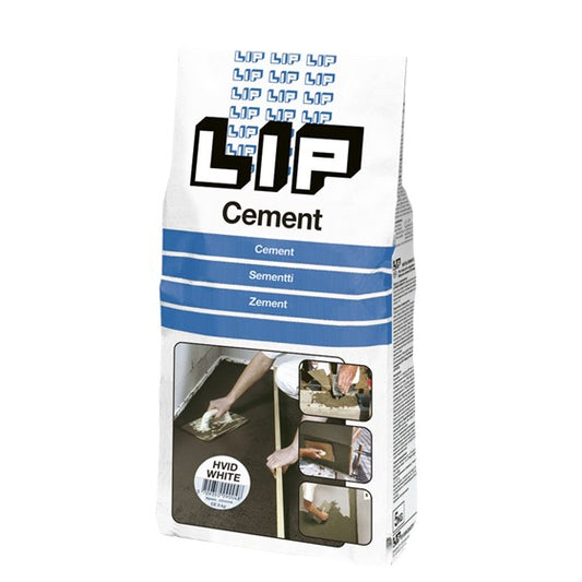 LIP Cement - Hurtighærdende Cement til Støbeopgaver og Reparationer - Størrelse: 5 kg, Farve: Hvid