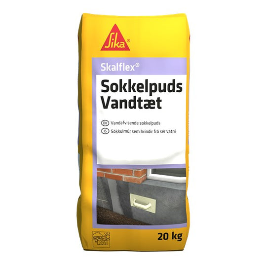 Skalflex Vandtæt Sokkelpuds - Vandafvisende Pudse- og Udfyldningsmørtel - Størrelse: 20 kg
