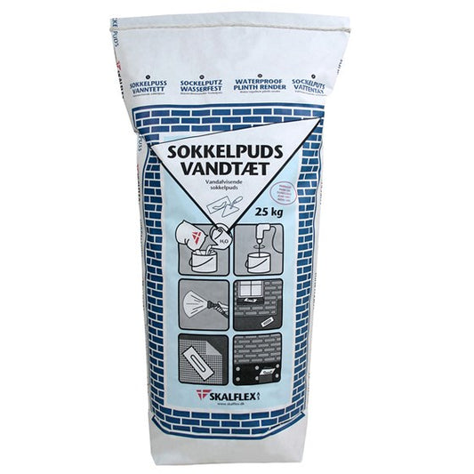 SKALFLEX Vandtæt Sokkelpuds - Stærk Pudse- og Udfyldningsmørtel - Størrelse: 25 kg