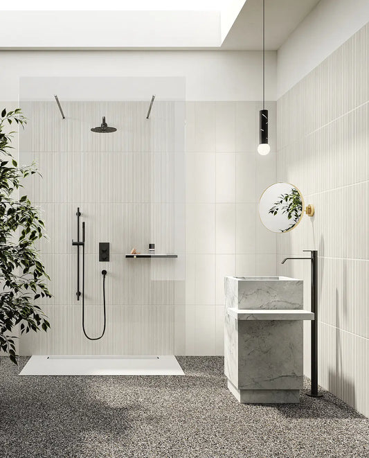 Sort terrazzo flise Nero Micro 20x20 – Perfekt til badeværelse, køkken & stue